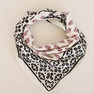 Hand Block Print Bandana: Organic Cotton Neck Scarf