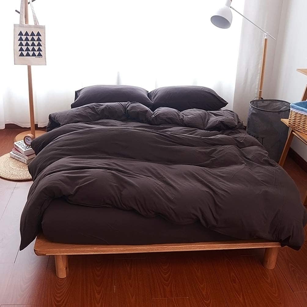 Chocolate Brown Cotton Duvet King Size Boho Cotton Duvet Cover Etsy