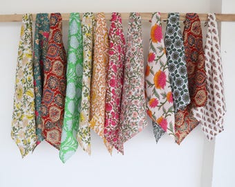 Juego de servilletas de algodón con estampado a mano: decoración de mesa estilo bohemio