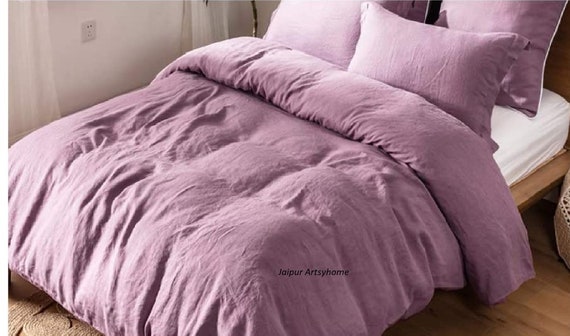 Linen Duvet Cover Purple Color Bedding Linen Duvet Cover Purple Color Bedding, King Size Teddy Bear Bedding Purple