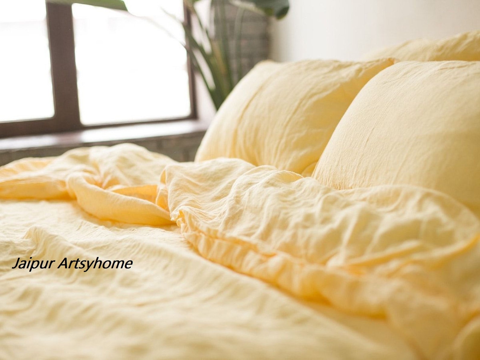 Linen Duvet Cover Yellow Bedding Linen Bedding Yellow Etsy