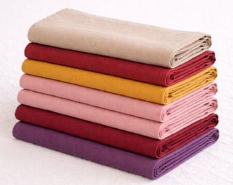 Dusty Pink Linen Napkins: Stonewashed Organic Linen Fabric napkin Set