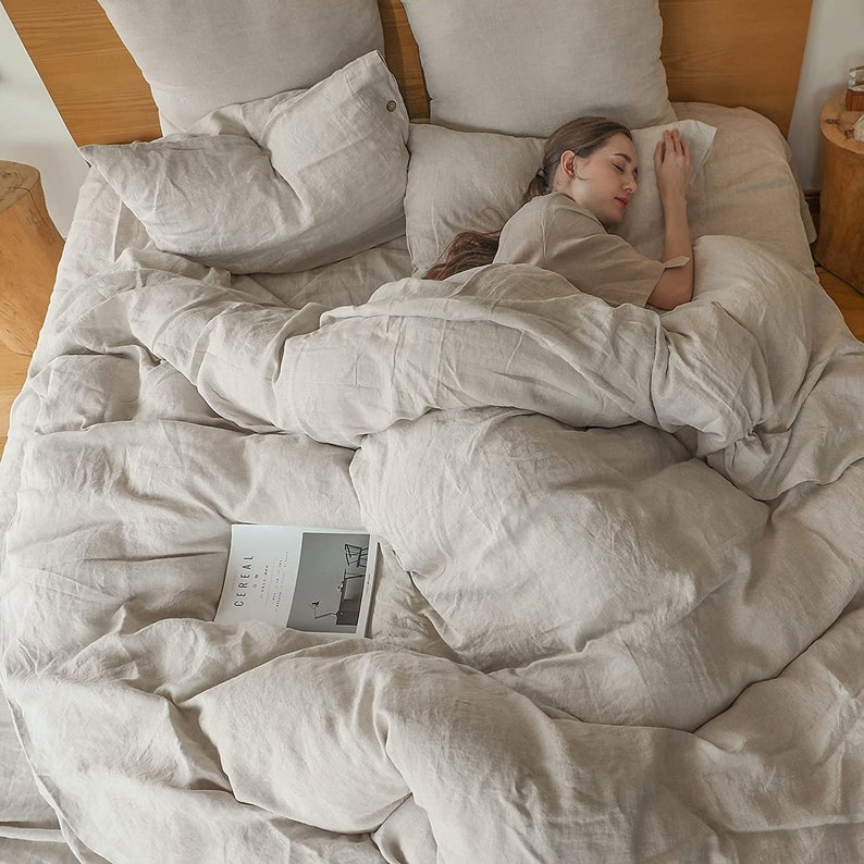 Natural Linen Duvet Cover Softened Quilt Cover Twin Queen Etsy