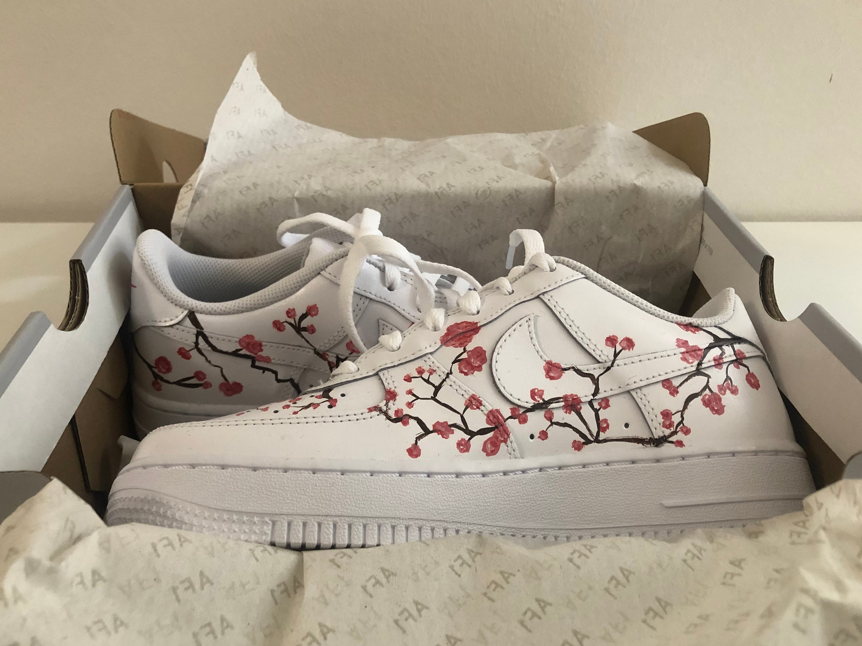 Nike Air Force 1 aangepaste Sakura schoen sneaker bloem | Etsy