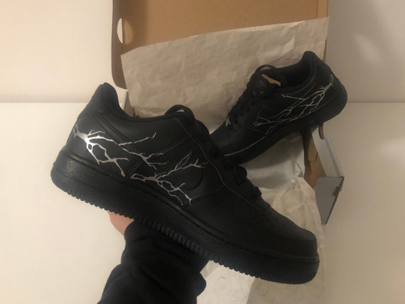 custom black air force 1 lightning