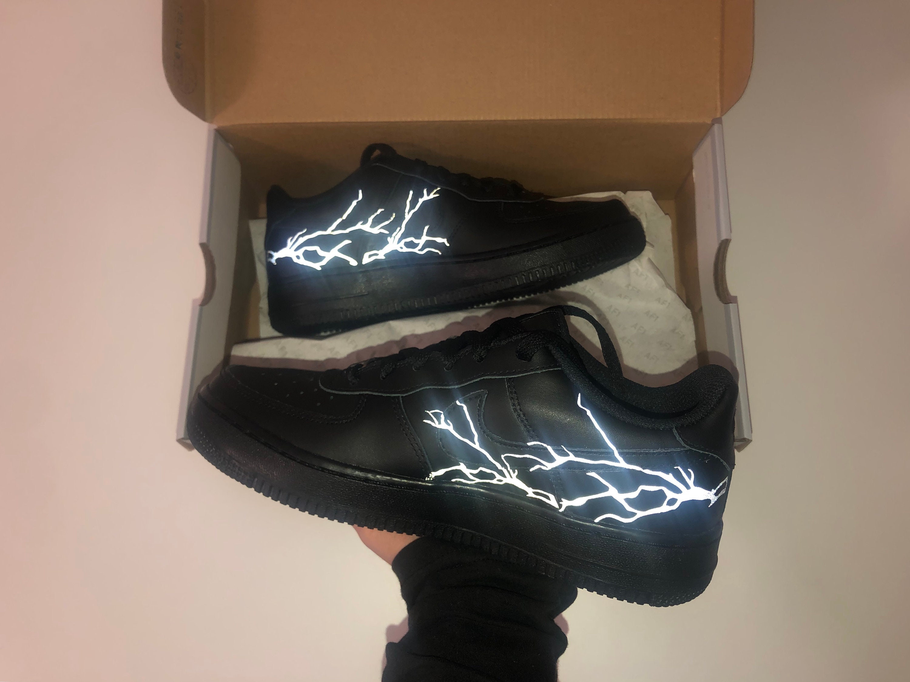 black air force 1 reflective lightning