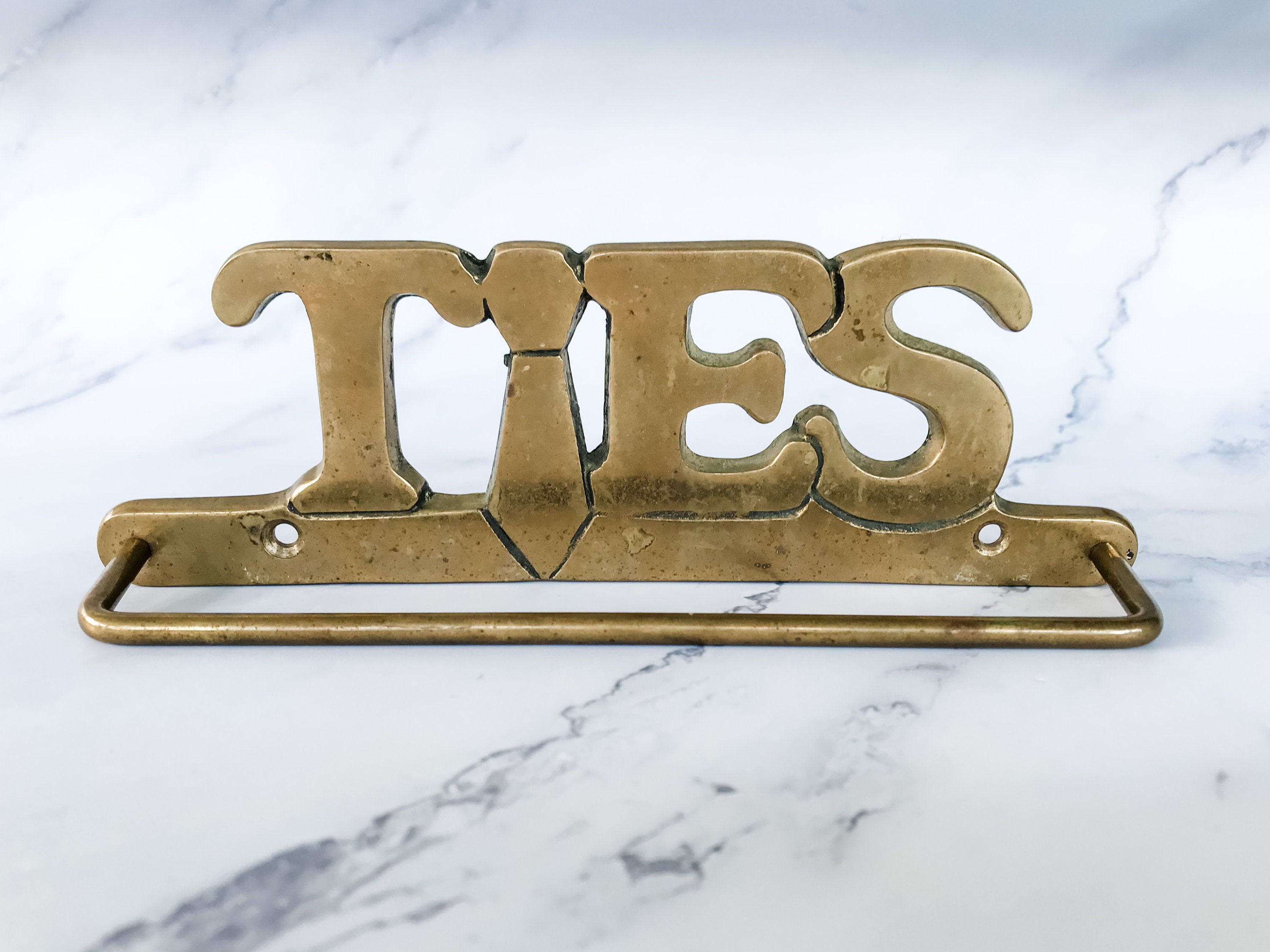 Estante de almacenamiento Vintage Brass Ties | Etsy