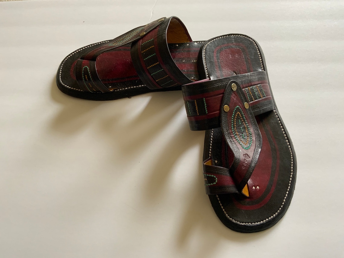 Man Leather Sandals Handmade in West Africa With Free Ankara Etsy