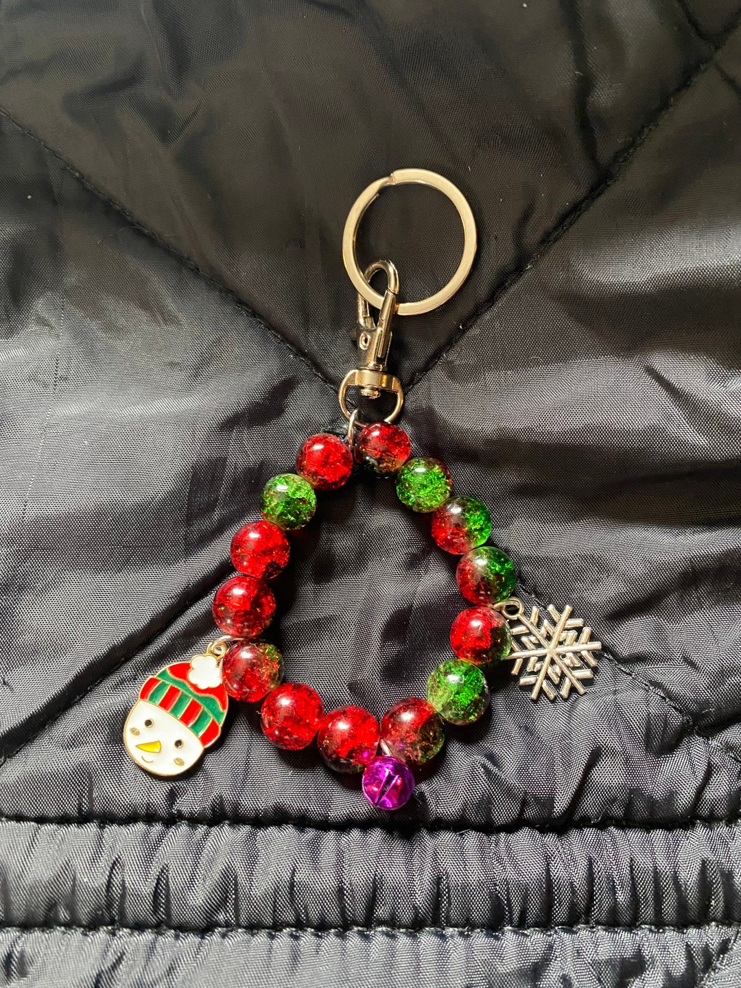 Christmas Jingle Bell Keychain Etsy