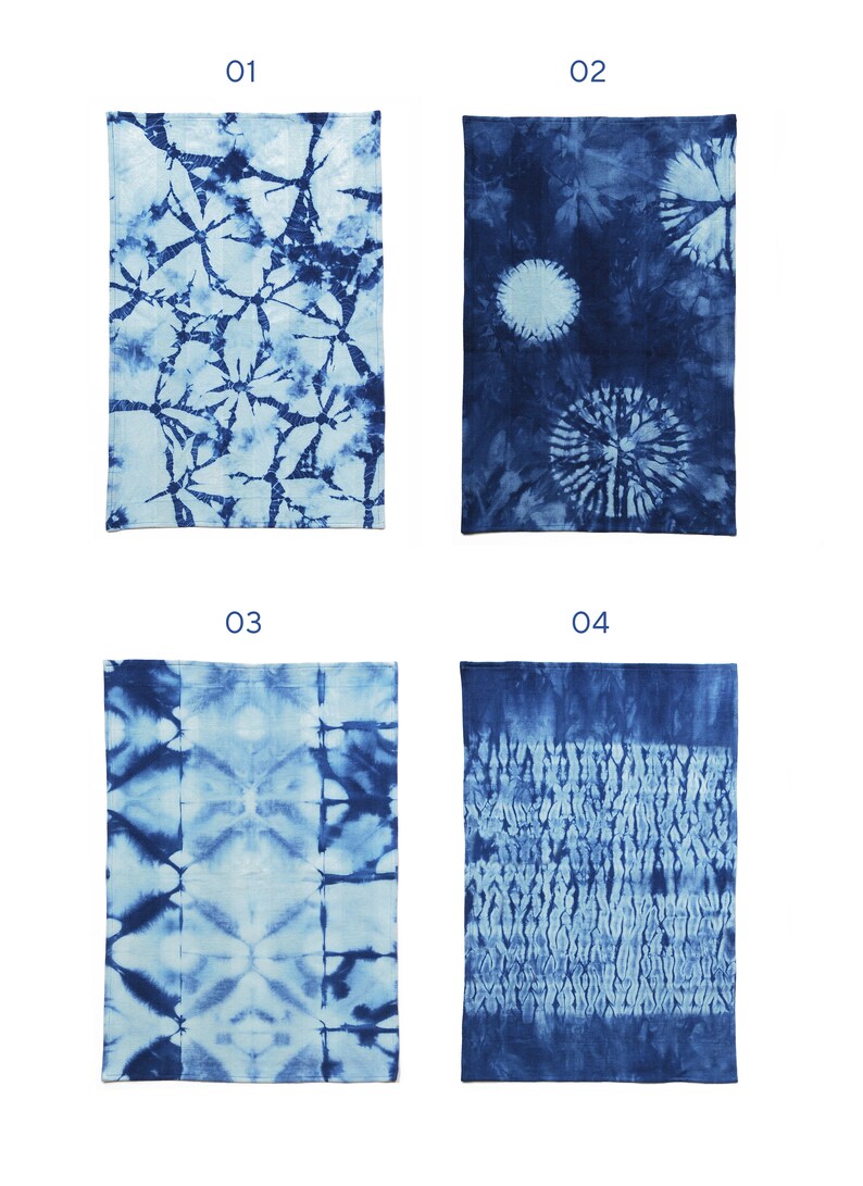 Cotton tea towel Blue cotton hand towel Kitchen decor Gift for her Set of tea towels Scandinavian towels Modern Tie Dye kitchen Towels