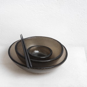 Ramen Bowl Set, Large Ramen Bowl, Japanese Bowl, Handmade Bowl, Large Soup Bowl, Sauce Bowl