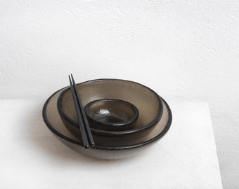 Ramen Bowl Set, Large Ramen Bowl, Japanese Bowl, Handmade Bowl, Large Soup Bowl, Sauce Bowl