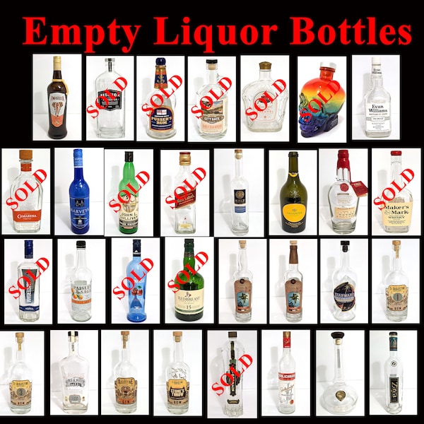 Empty Liquor Bottle Etsy