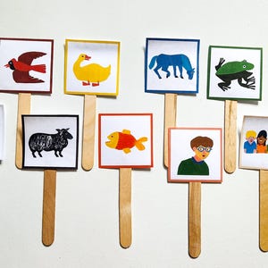 Brown Bear Stick Puppets Printable Activity: Circle Time Colors ...
