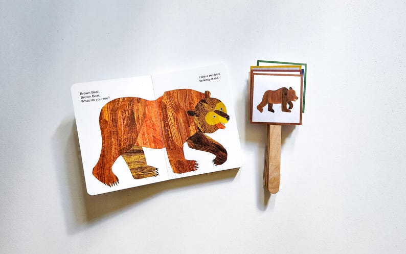 Brown Bear Stick Puppets Printable Activity: Circle Time Colors ...
