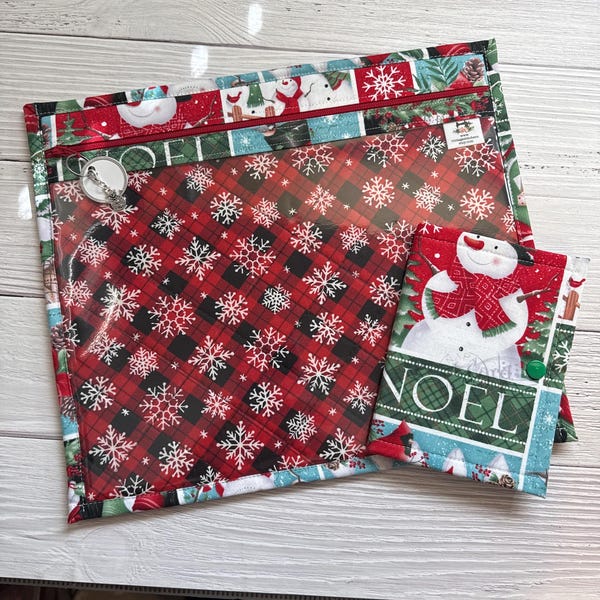 Vinyl Front Christmas project bag - standard size 13x11
