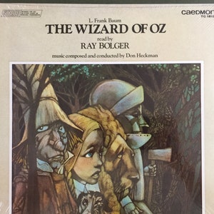 Vintage 70s Children&#39;s Vinyl Ray Bolger Reads WIZARD of OZ Record Album Still SEALED ! Caedmon 60s Spoken Word Original Classic L Frank Baum
