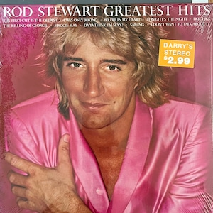 Vintage 70s SEALED Rock Vinyl ROD STEWART Greatest Hits Record Album Maggie May Classic Think I&#39;m Sexy? Original 1970s L@@K !