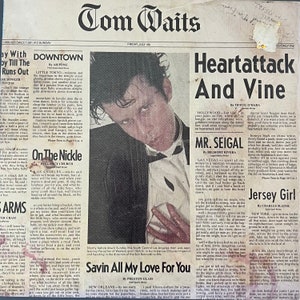 Rare &#39;80 TOM WAITS Heartattack And Vine Record Album Classic Vinyl Blues Rock Asylum Records Jersey Girl In Shrink Near MINT ! L@@K ! W@W !