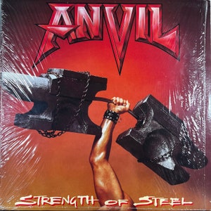 Original &#39;87 Vinyl ANVIL Strength Of Steel Record Album 80s Heavy Metal In SHRINK ! Classic Hard Rock Glam Hair Metal Vintage L@@K !