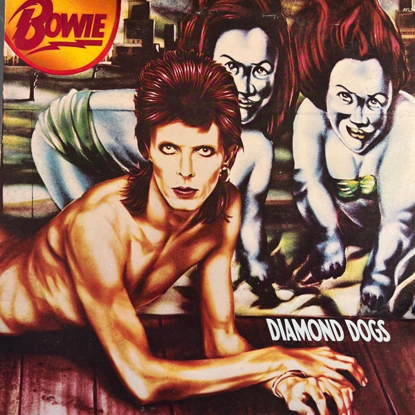 Vintage 70s DAVID BOWIE Diamond Dogs Record Album Classic Ziggy Stardust Vinyl Glam Rock Near MINT ! L@@K !