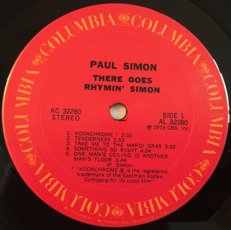 Vintage '73 Classic Pop Rock Vinyl PAUL SIMON There Goes - Etsy