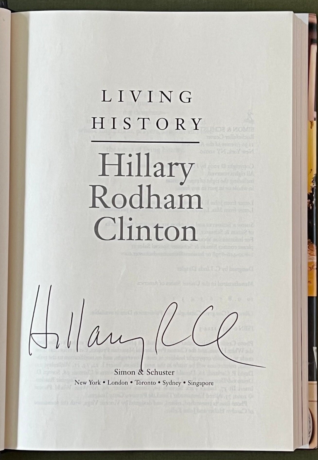 ビル・クリントン大統領とヒラリー・クリントンのサイン入りハード