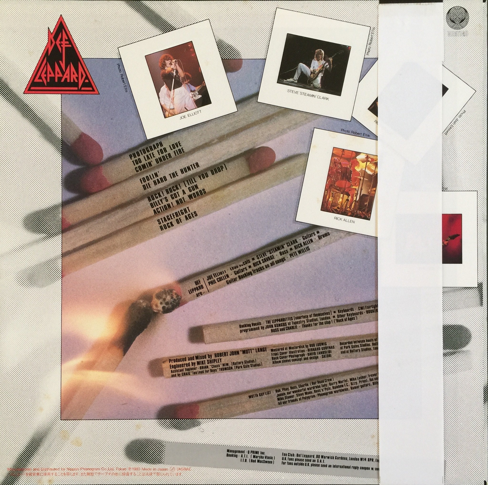 【LP•国内オリジナル盤赤帯付き】Def Leppard – Pyromania Original '83 JAPAN Classic Metal Vinyl DEF LEPPARD Pyromania