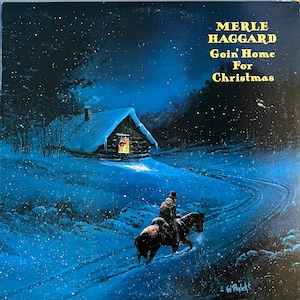 Vintage &#39;84 MERLE HAGGARD Goin&#39; Home For Christmas Record Album Original Country Holiday Songs Classic Carols 80s Nashville Gift L@@K !