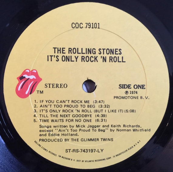 Vintage '74 Classic Rock Vinyl ROLLING STONES It's Only Rock 'N