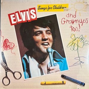 Vinil clássico LACRADO Elvis Presley canta para crianças e adultos também! Álbum Record 70s Classic Rock King com cartão de felicitações bônus! L@@K !
