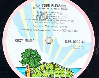 Original U.K. '73 ROXY MUSIC for Your Pleasure Record Album 70s