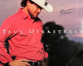 Original '90 PAUL OVERSTREET Heroes Schallplattenalbum 90er Country Musik Vintage Vinyl Noch EINGESCHLOSSEN ! Klassisches L@@K
