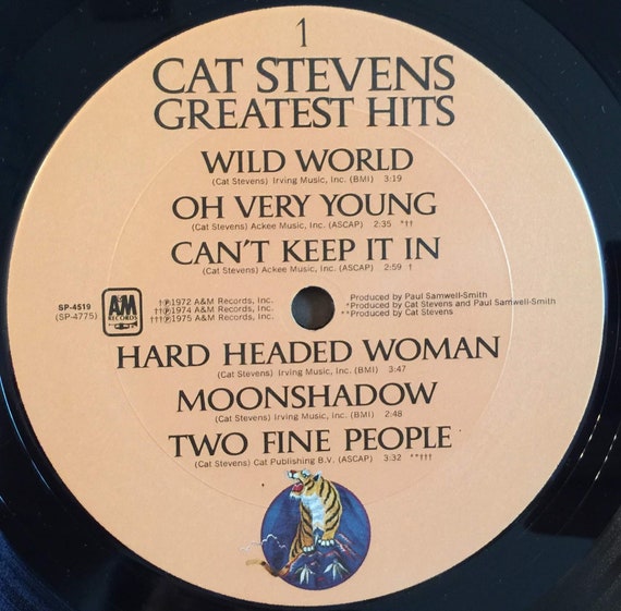 Vintage '75 Vinyl CAT STEVENS Greatest Hits Record Album