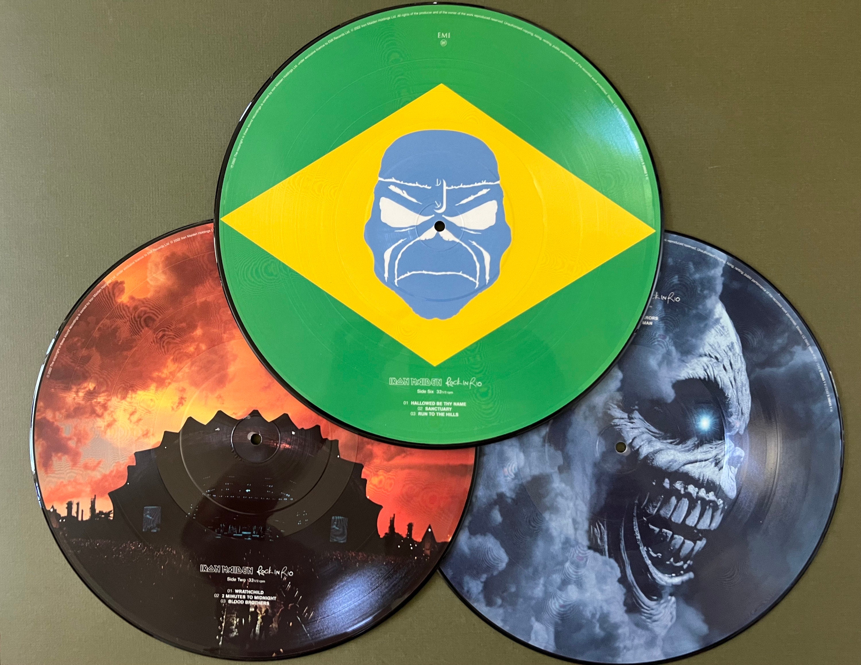 欧3discs LP Iron Maiden Rock In Rio 0190295851972 Parlophone /00920 Iron Maiden – Rock In Rio – 3 x Vinyl (Trifold Cover, LP