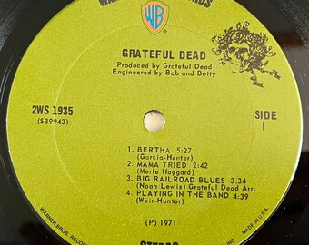 Original '71 Vinyl GRATEFUL DEAD Self Titled Record Album Skull