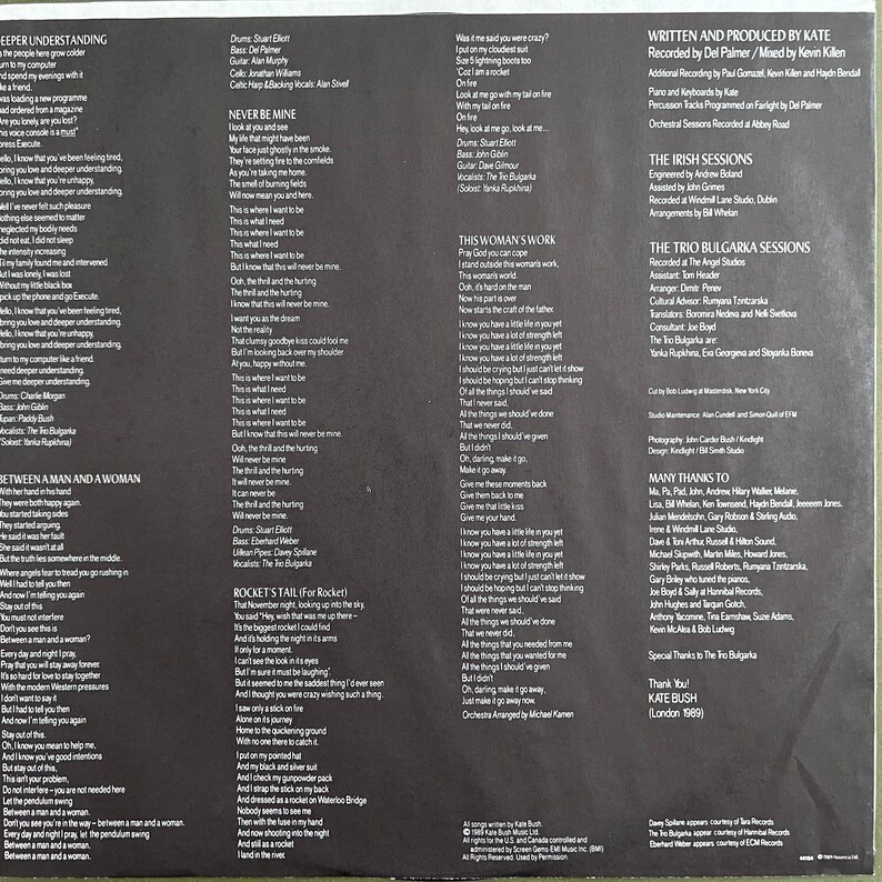 Rare Original '89 Vinyl KATE BUSH the Sensual World Record - Etsy