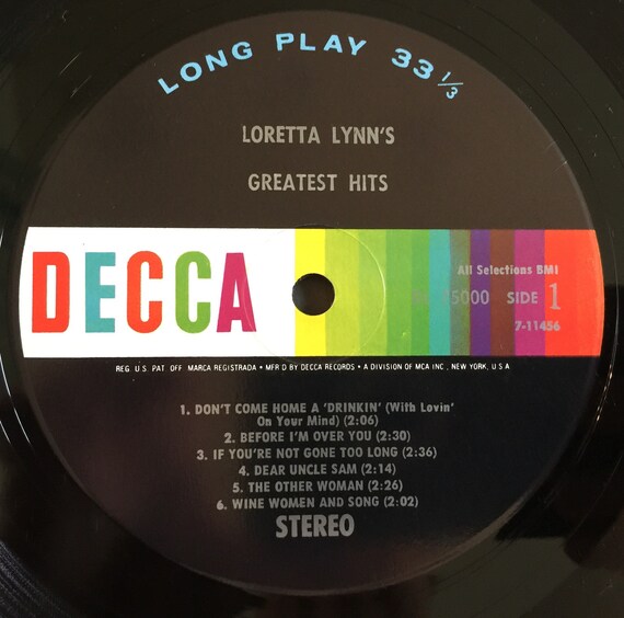 Rare Classic 60s Country Vinyl LORETTA LYNN Greatest Hits Record