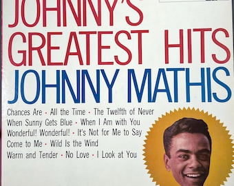 ビンテージ JOHNNY MATHIS グレイテスト・ヒッツ レコード アルバム クラシック 50 年代 60 年代 ポップ ミュージック ビニール 男性ボーカル Chances Are Columbia Records L@@K !
