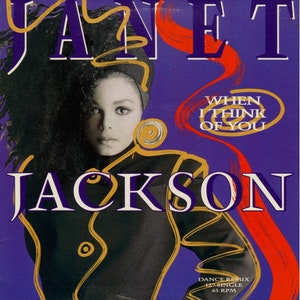 Vintage &#39;86 Vinyl JANET JACKSON When I Think Of You 12&quot; Single Classic Dance Pop A&M Records Jimmy Jam Terry Lewis Jacksons L@@K !