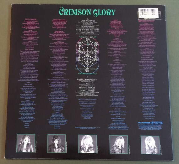 Vintage '89 Heavy Metal Vinyl CRIMSON GLORY Transcendence