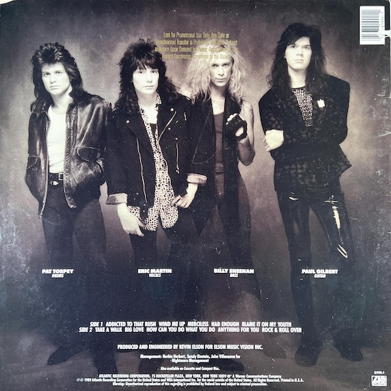 Original '89 MR. BIG Self Titled Record Album Debut 80s Hair Metal