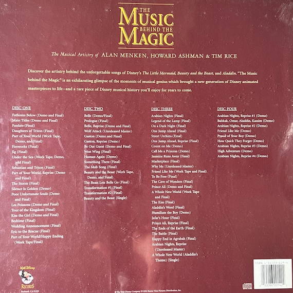 Rare DISNEY the Music Behind the Magic 4 Compact Disc Set Still
