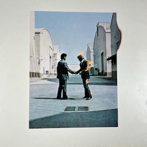 Vinil original do Reino Unido '75 PINK FLOYD Wish You Were Here, álbum de rock clássico dos anos 70, raro, Shine On You Crazy Diamond com cartão postal L@@K!