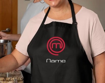 MasterChef Embroidered Name Apron cooking Kitchen Chef BBQ Custom Funny Gift Bake Cook Food Personalised Novelty Distinctive Present Bib