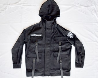 Zen Devils - The Black Mass Hooded Tech Jacket Techwear Coat Tactical Parka Darkwear Warcore Occult Goth