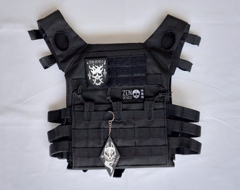 Zen Devils - El chaleco táctico fantasma (negro) Portaplacas Techwear Warcore Tacticool Ninja Military Darkwear