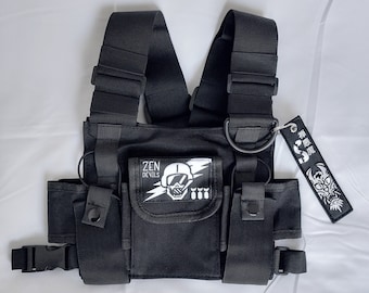Zen Devils - The Thunder Pilot Chest Bag Skull Tactical Urban Ninja Techwear Warcore Darkwear Cyberpunk