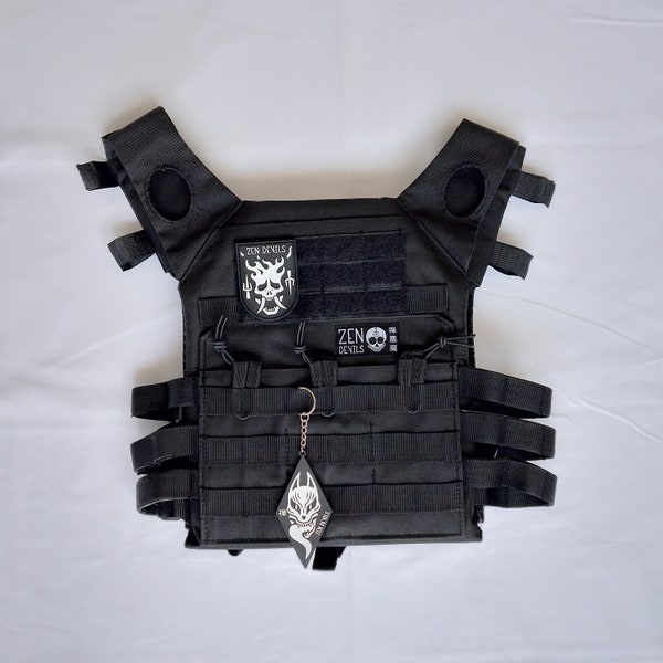 Zen Devils - Gilet tactique The Ghost (noir) Plate Carrier Techwear Warcore Tacticool Ninja Military Darkwear