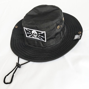Zen Devils - The Urban Jungle Boonie Busch Hut Schwarz Taktische Techwear Cyberpunk Goth Kunai Ninja Schädel